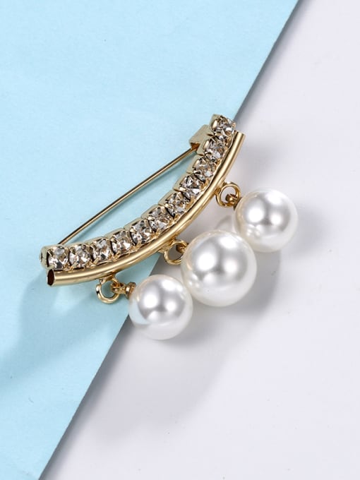 XD8752 rose Alloy With Artificial Pearl  Simplistic Irregular Brooches