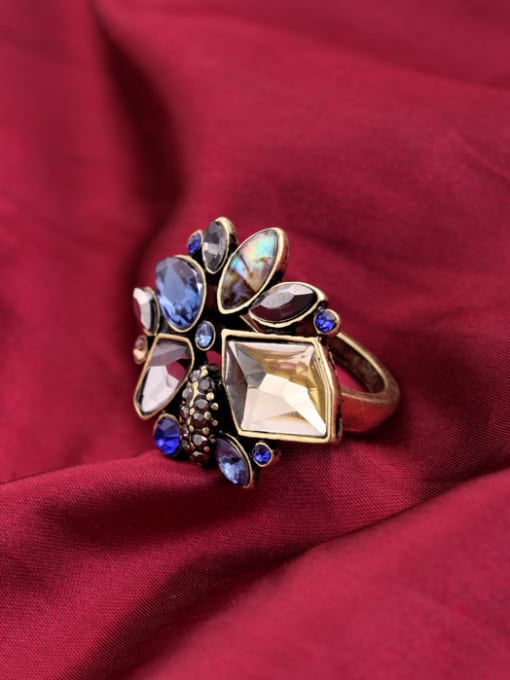 KM Fashion Colorful Stones Alloy Statement Ring 1