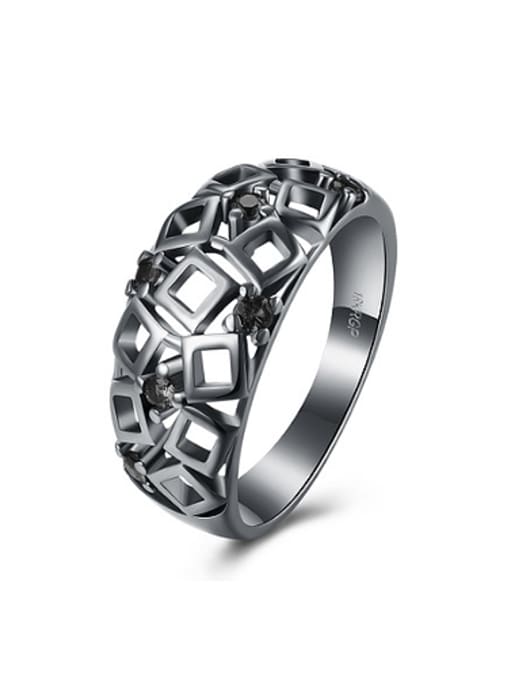 OUXI Retro style Hollow Zircon Ring 4