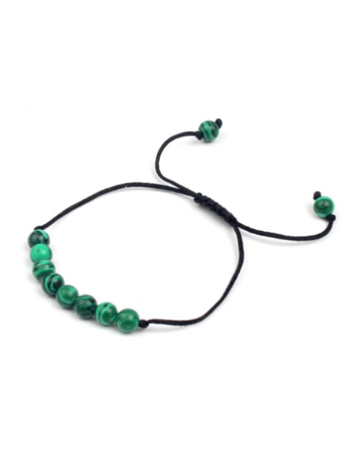 handmade Green Natural Stones Woven Rope Fashion Bracelet 1