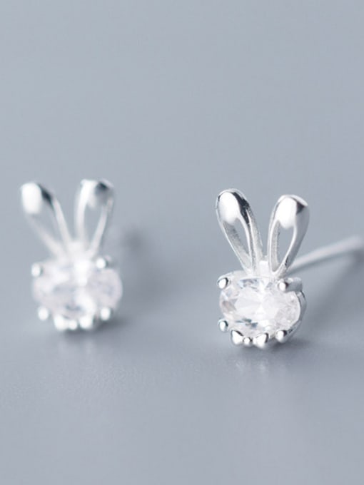 Rosh 925 Sterling Silver With Rose Gold Plated Cute Rabbit Stud Earrings 2