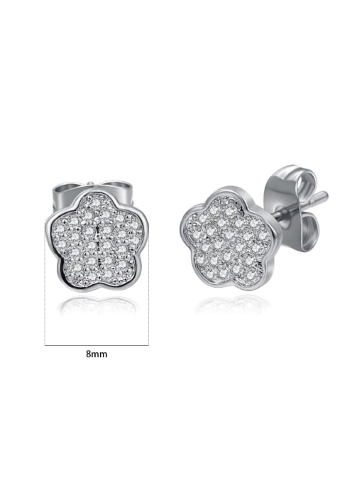 UNIENO Micro-inlaid zircon flower-shaped earrings 2