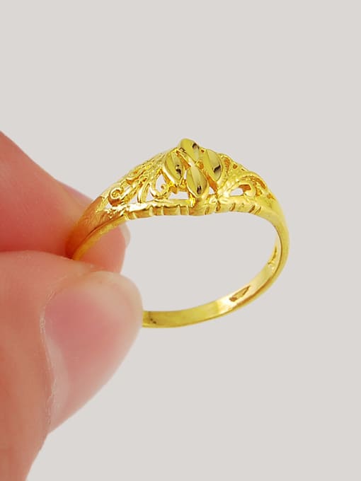 Yi Heng Da Creative Hollow Geometric Shaped 24K Gold Plated Ring 2