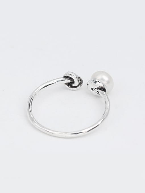 Peng Yuan Artificial Pearl Little Knot Opening Ring 3