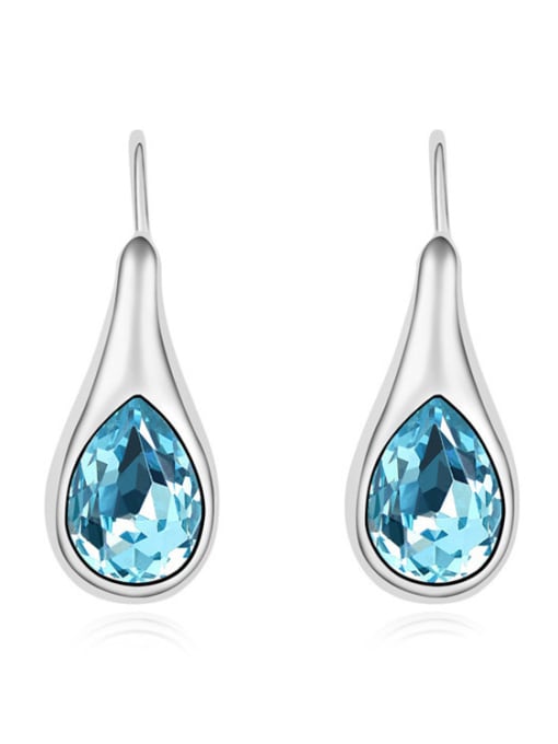 light blue Simple Water Drop austrian Crystals Alloy Stud Earrings