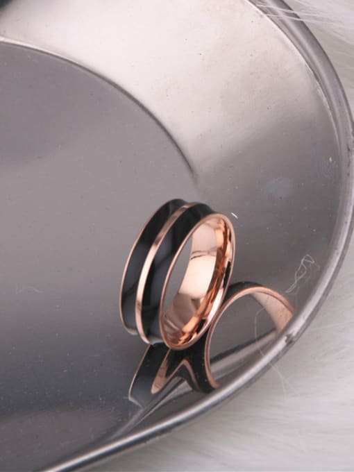 GROSE Black Glue Women Titanium Steel Ring 1