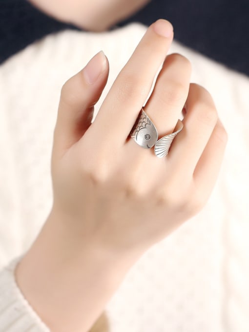 Peng Yuan Personalized Fish Handmade Silver Ring 1