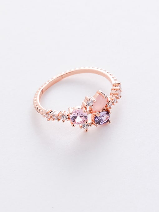 5#12952A Alloy With Rose Gold Plated Simplistic Geometric Free Size Rings