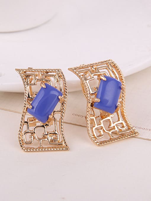 BESTIE Alloy Imitation-gold Plated Fashion Artificial Stone Hollow Two Pieces Jewelry Set 1