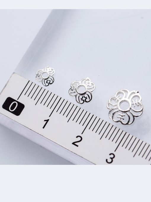 FAN 925 Sterling Silver With Silver Plated Trendy Flower Bead Tips 2