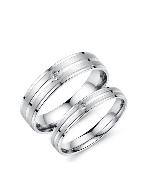 Open Sky Fashion Zircon Titanium Lovers Ring