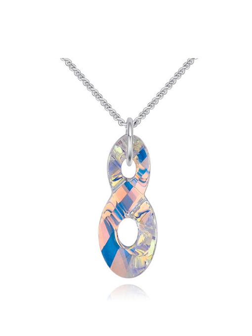 QIANZI Simple Eight-shaped austrian Crystal Alloy Necklace 0