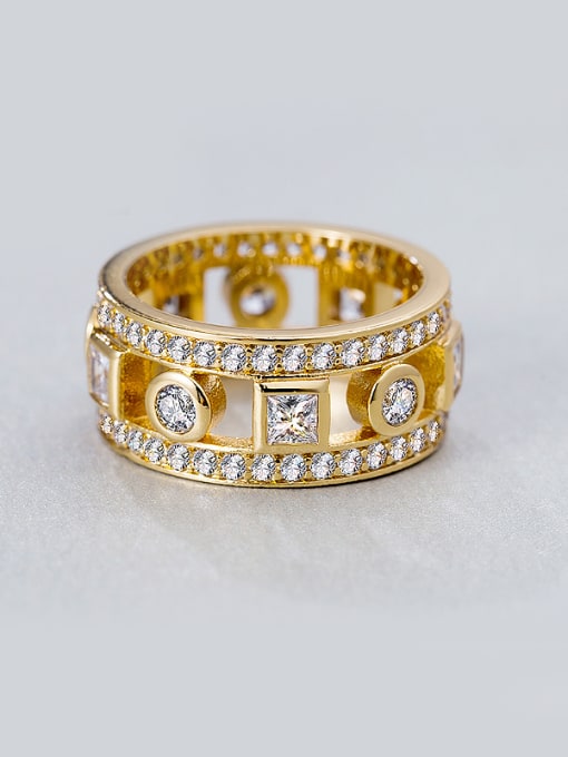 UNIENO Gold Plated Zircon band ring