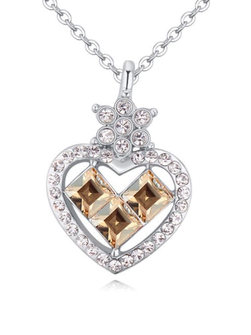 QIANZI Chanz using austrian Elements Crystal Necklace female love diamond crystal pendant 1