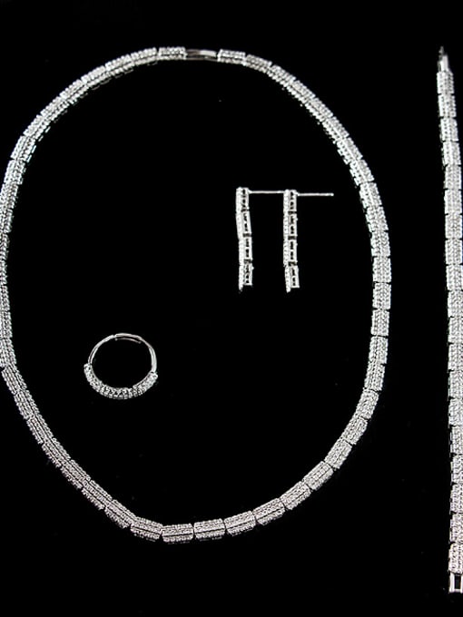 Lan Fu 5A Cubic Zircon Four Pieces Jewelry Set 3