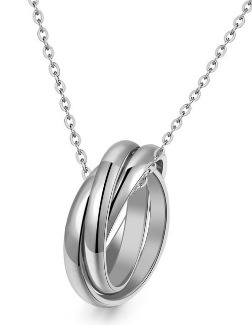 steel Necklace Stainless Steel With Gold Plated Classic Round Band Rings