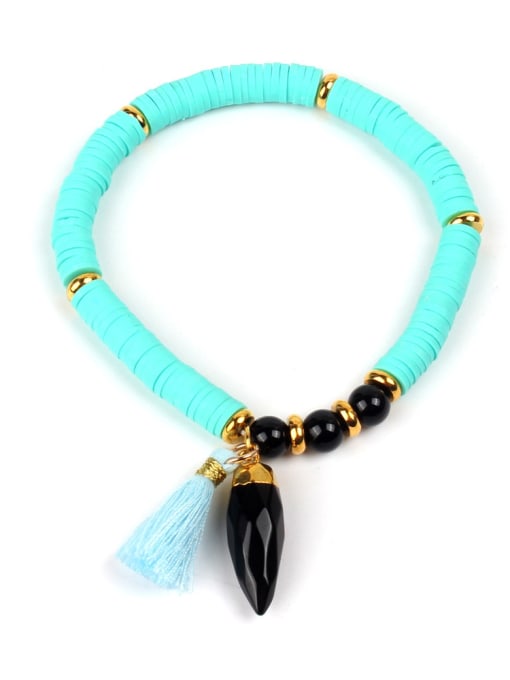 B6040-C Colorful Clay Fashion Crystal Charm Bracelet