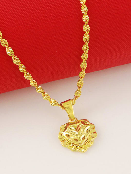 Yi Heng Da Women Creative Heart Shaped 24K Gold Plated Necklace 2