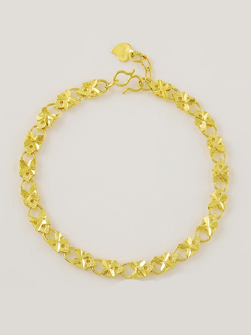 Yi Heng Da Women 24K Gold Plated Flower Shaped Copper Bracelet 0