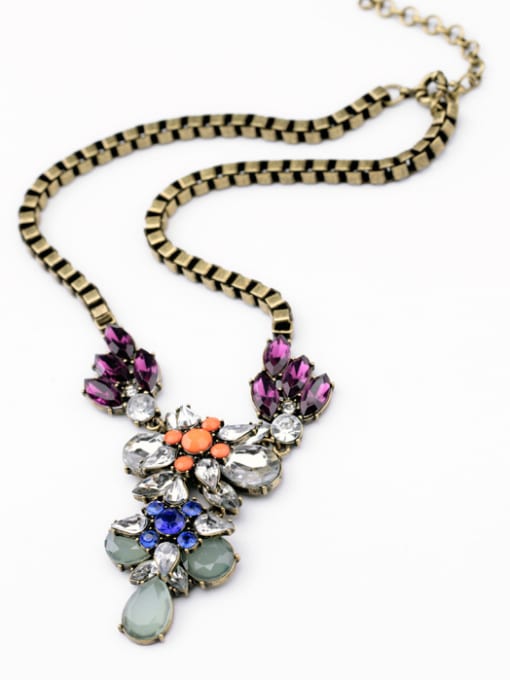 KM Colorful Flower Sweater Necklace 2