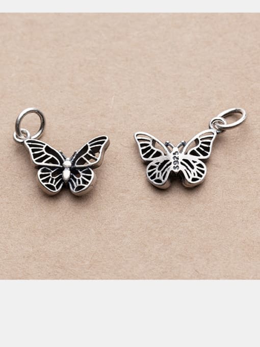 FAN 925 Sterling Silver With Antique Silver Plated Classic Butterfly Charms 1