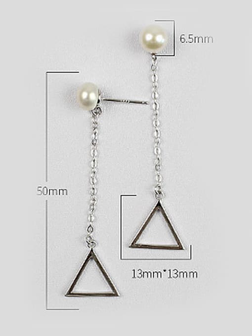 DAKA Fashion Hollow Triangle Artificial Pearl Stud Earrings 2