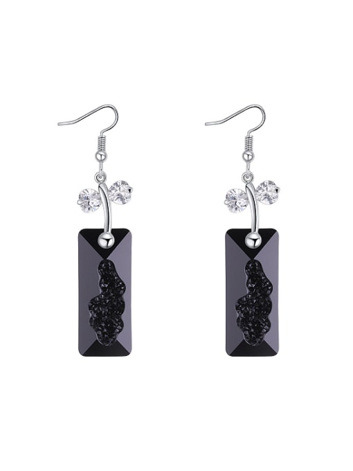 QIANZI Personalized Rectangular austrian Crystals Alloy Earrings