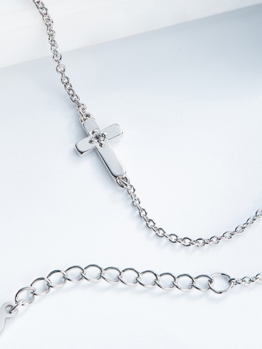 CEIDAI Simple Tiny Cross Platinum Plated Women Bracelet 2