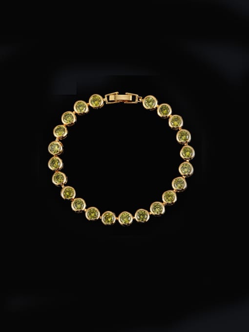 Green 17.8 Color Zircons Luxury Bracelet