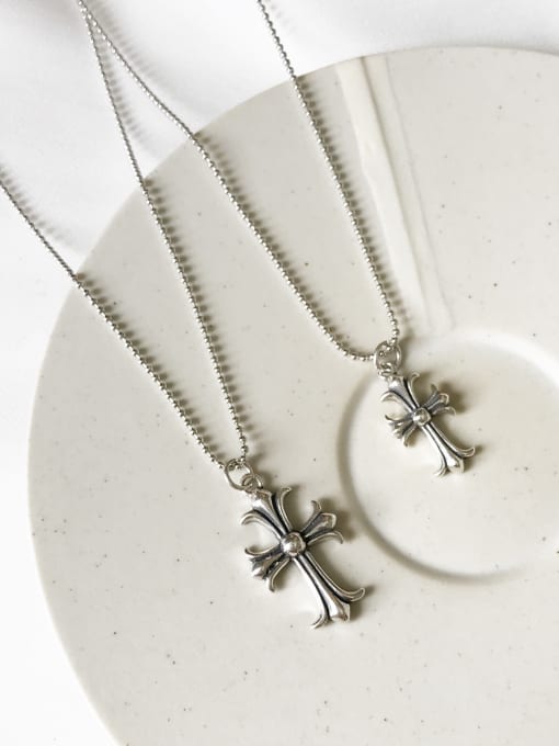 Boomer Cat Sterling Silver classic retro style Cross Necklace 0