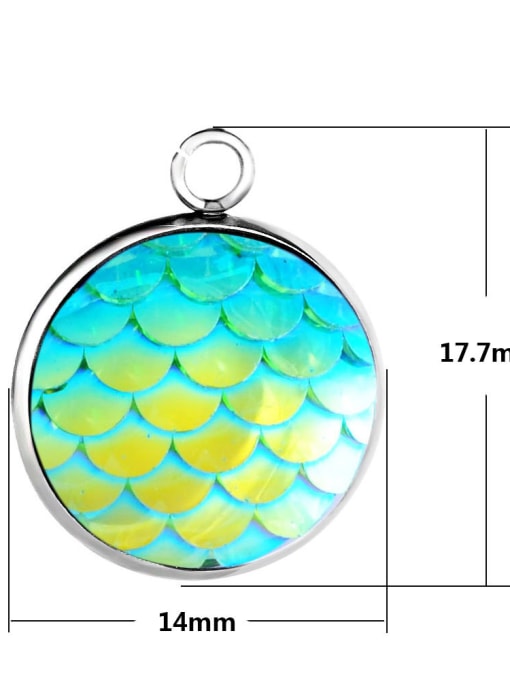 DAAT806-3 Stainless Steel With  Trendy Round With Mermaid scale Charms