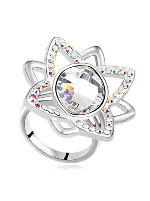 White Fashion Cubic austrian Crystals Alloy Ring