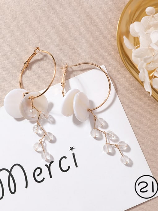 21#J9106 Alloy With Gold Plated Fashion Geometric Chandelier Earrings