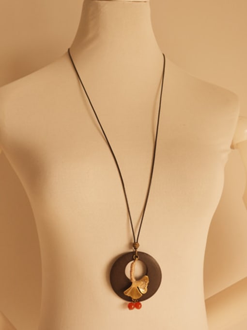 Dandelion Ethic Style Leaf Shaped Necklace 2