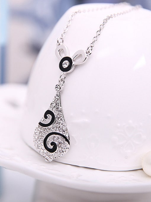 BESTIE Alloy White Gold Plated Fashion Rhinestone Water Drop shaped Two Pieces Jewelry Set 1