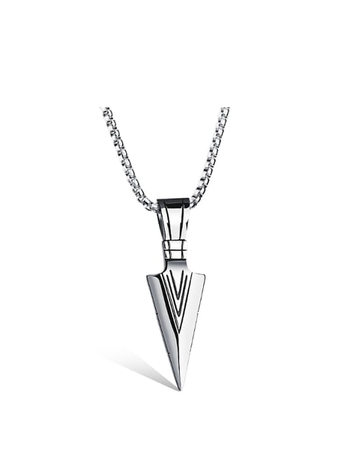 titanium Personalized Spearhead Pendant Titanium Necklace