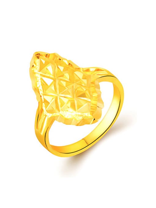 Yi Heng Da Women Delicate 24K Gold Plated Diamond Shaped Ring 0