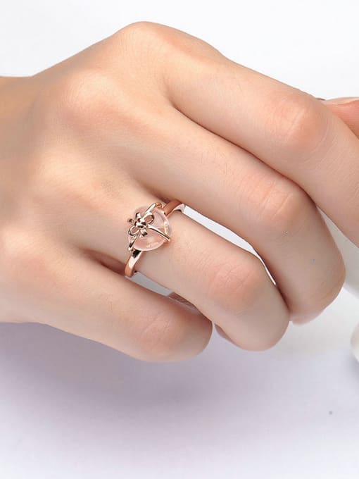 ZK Natural Crystal Heart-shape Women Exquisite Ring 1