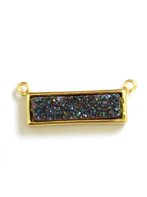 multi-color Simple Rectangular Shiny Natural Crystal Pendant