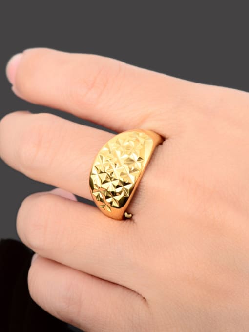 Yi Heng Da Women Exquisite 24K Gold Plated Star Pattern Copper Ring 1