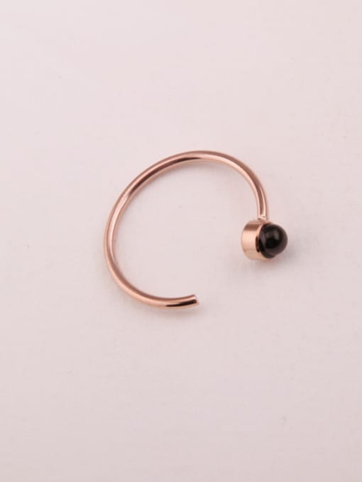 GROSE Simple Black Agate Opening Ring 0