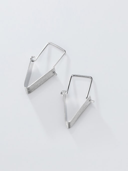 Rosh 925 Sterling Silver With Smooth Simplistic Geometric Clip On Earrings 1