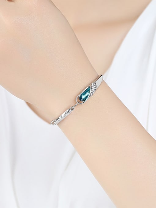 RANSSI Fashion Blue Crystal Alloy Bracelet 1