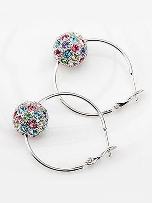 multi-color Fashion Rhinestone-studded Bead Earrings