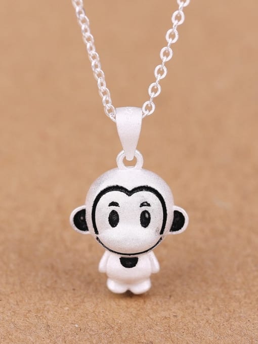 Peng Yuan Lovely Monkey Silver Women Necklace 0