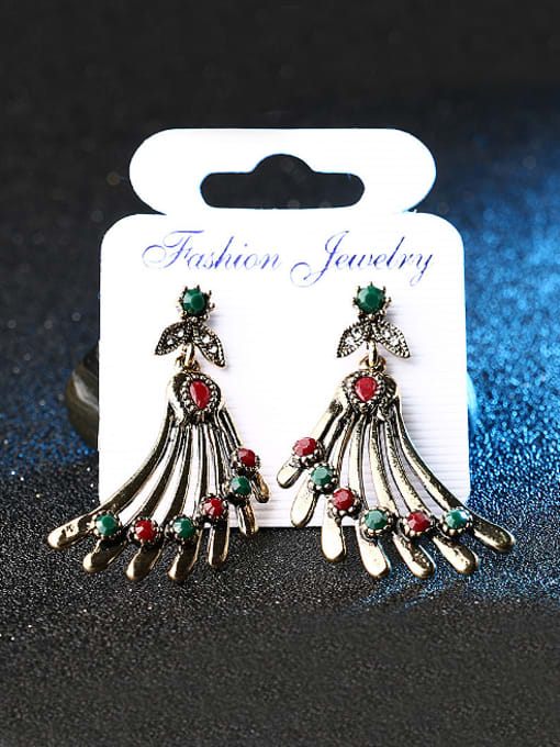Gujin Personalized Ethnic style Resin stones Artificial Pearl Alloy Two Pieces Jewelry Set 1