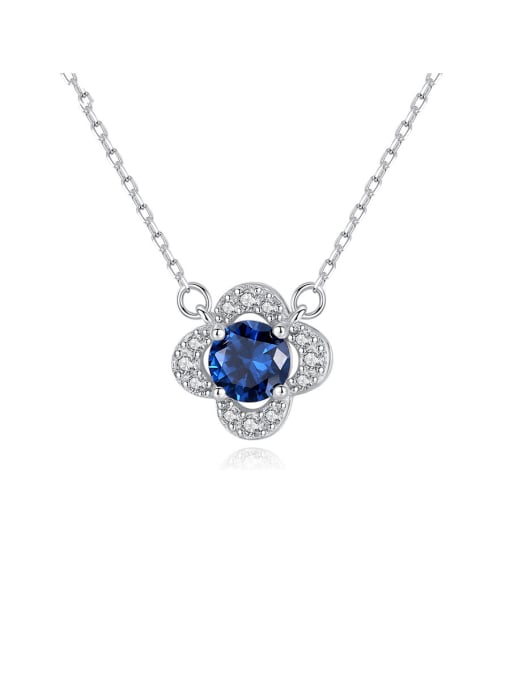 CCUI 925 Sterling Silver With Platinum Plated Simplistic Flower Necklaces