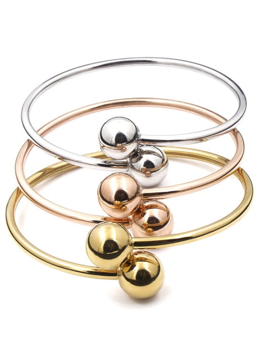 My Model Simple Double Balls Shaped Opening Bangle 1