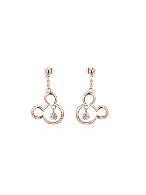 Ronaldo Exquisite Mickey Mouse Shaped Crystal Drop Earrings 0