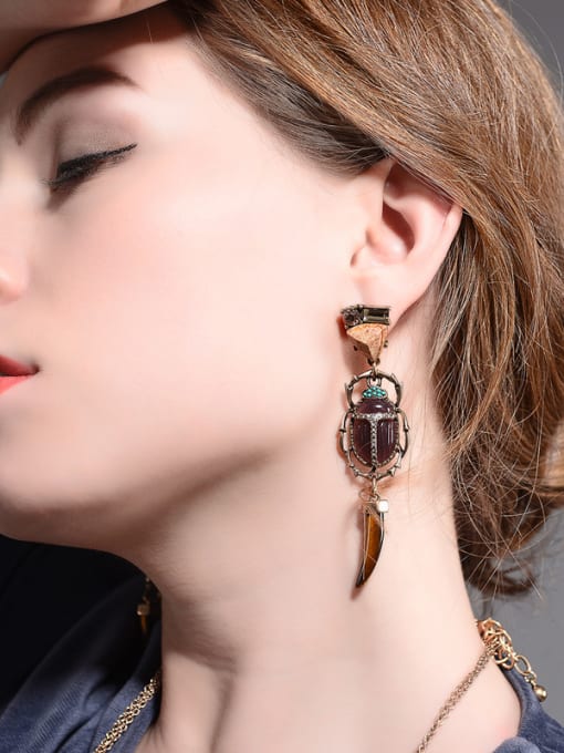 KM Retro Style Exaggerate Personality Drop Earrings 1